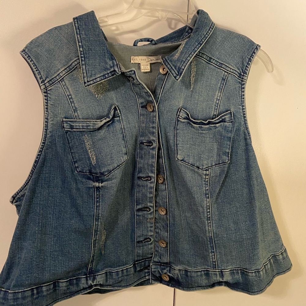 Plus Size Crop Jean Jacket